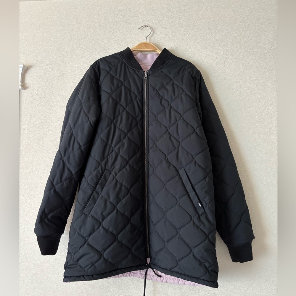 Vans Light Purple and Black Reversible Bomber Jacket Coat Size Large
